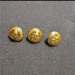 USMC Screw Back Uniform Button Eagle Trademark WC 1812 Good Tone Lot Of 3